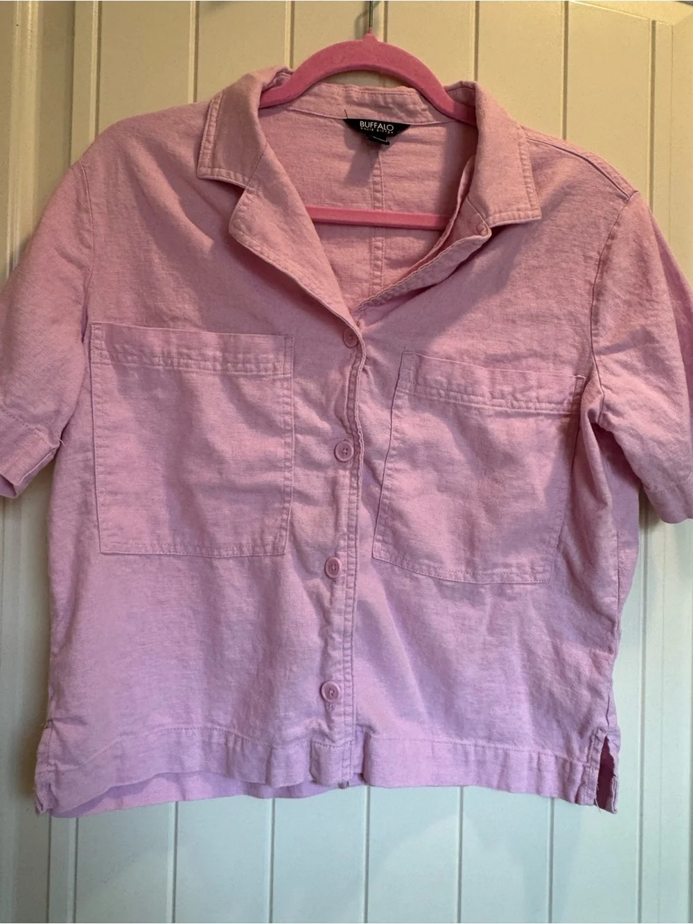 Buffalo David Bitton Light Pink Short-Sleeve Button Down Shirt